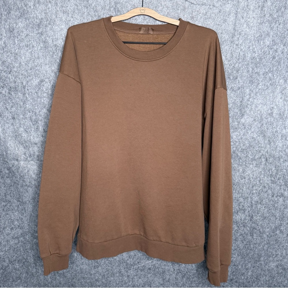Nuuds Men's Chocolate Classic Crewneck Sweatshirt-‎ Sz L